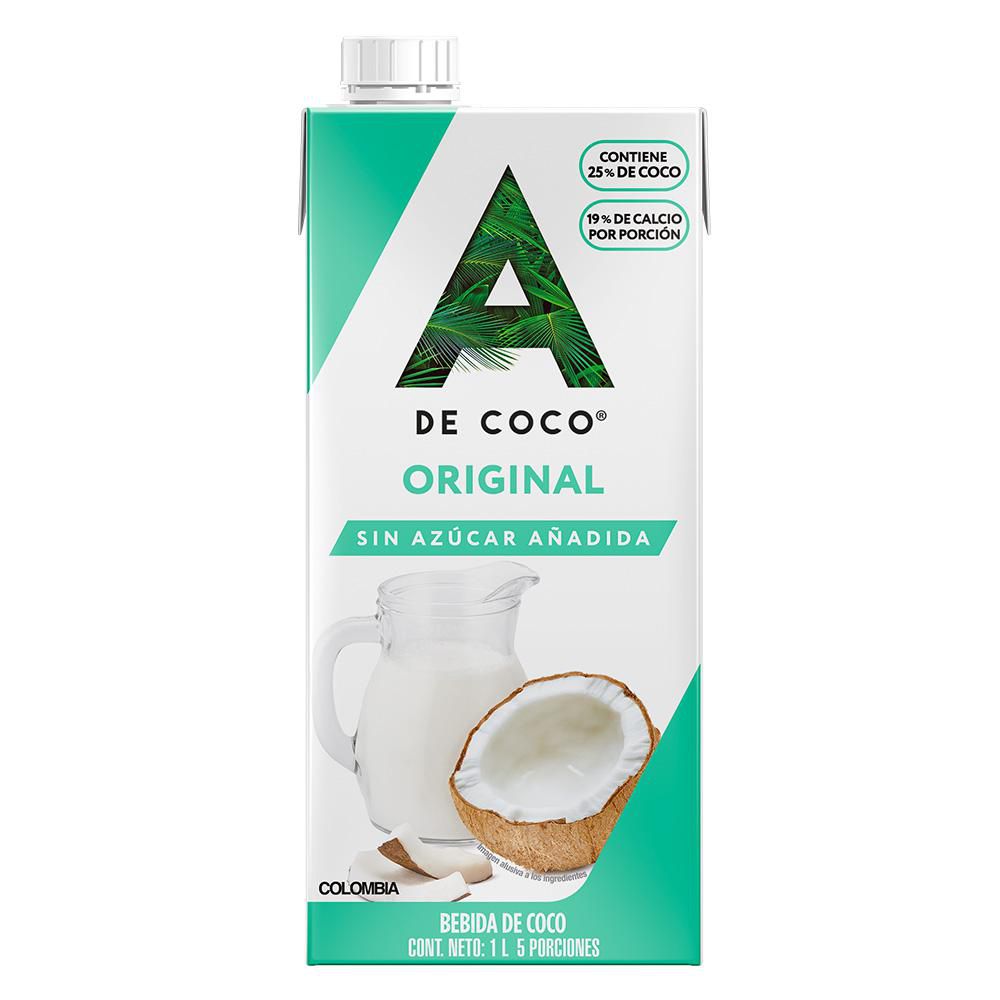 Bebida de coco A DE COCO original sin azúcar (1000  ml)