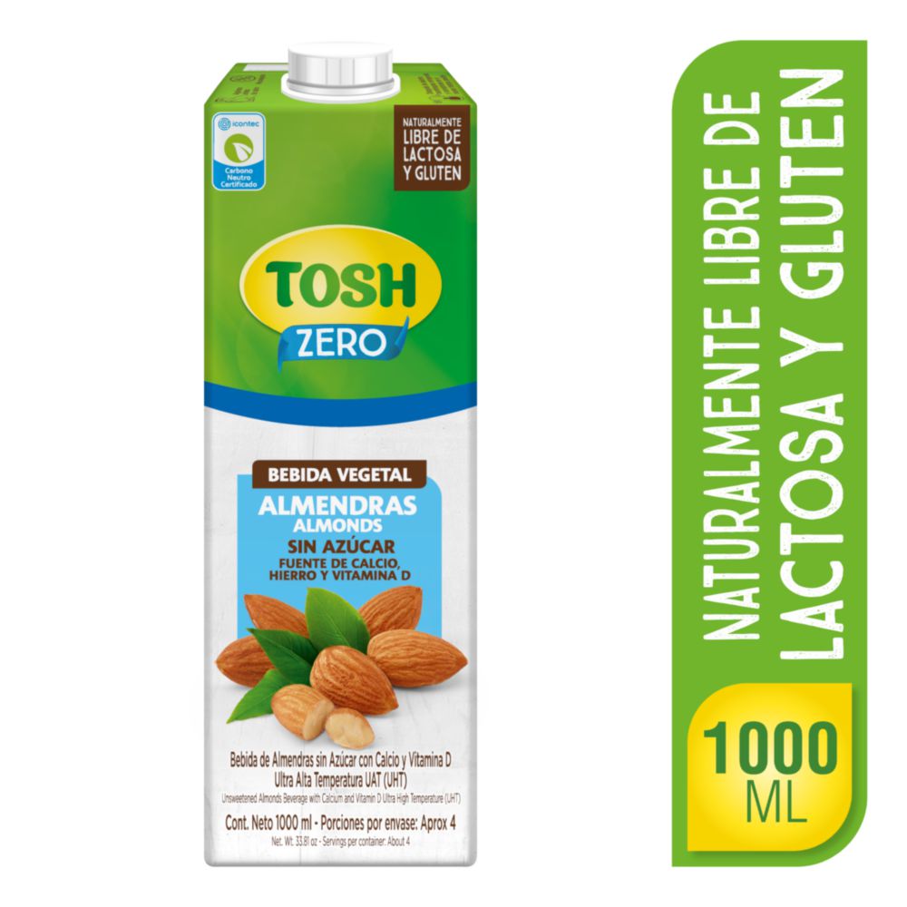 Bebida de almendras TOSH sin azúcar (1000 ml)