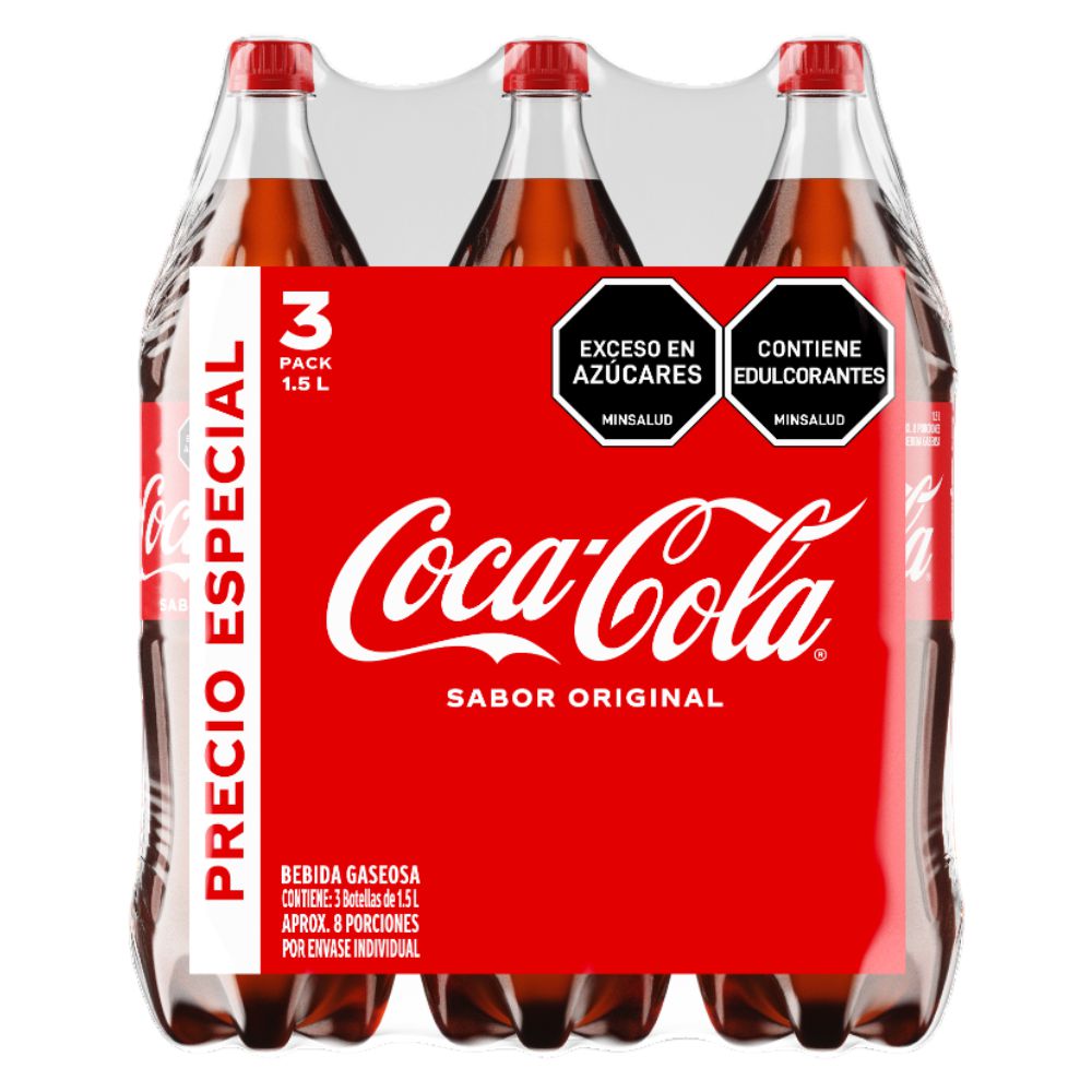 Gaseosa COCA COLA original x3und 1.5lt (4500 ml)