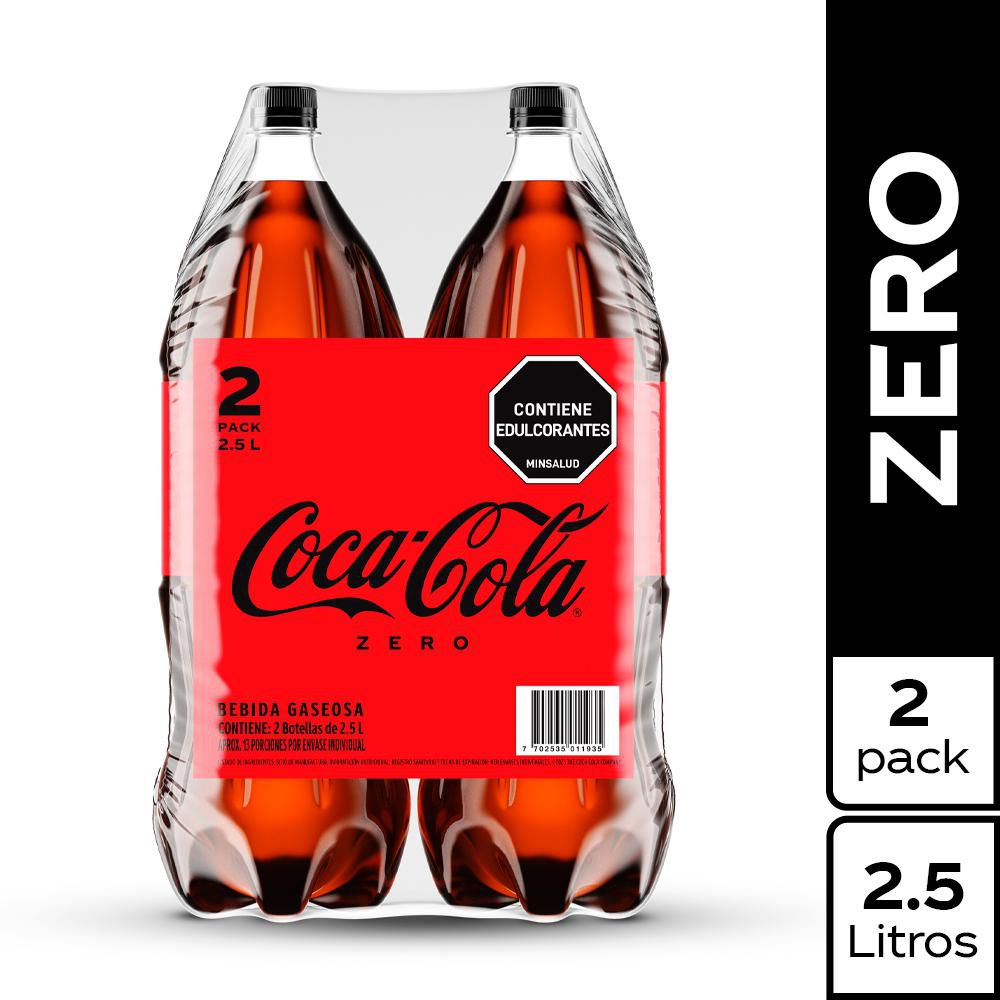 Gaseosa Coca Cola ZERO x2und 2.5lt (5000 ml)