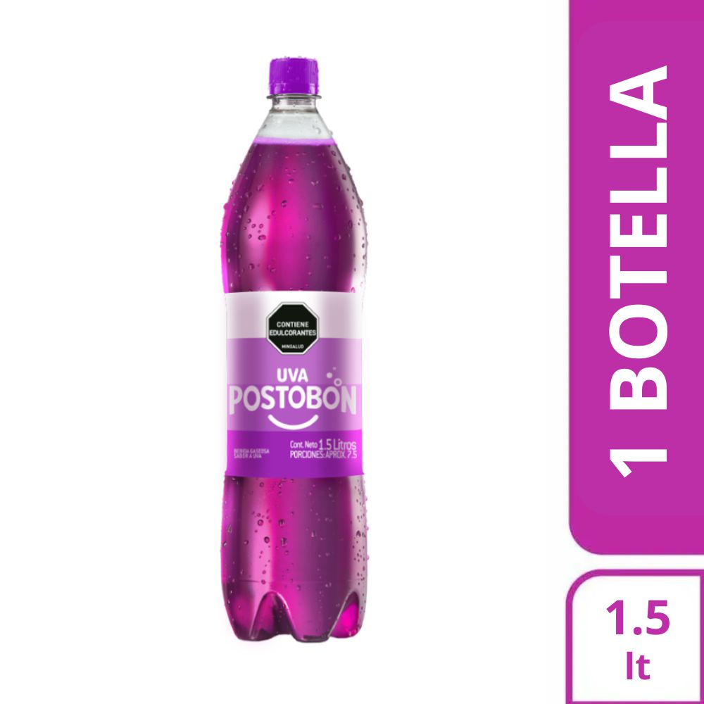 Gaseosa POSTOBON uva sin azúcar botella (1500 ml)