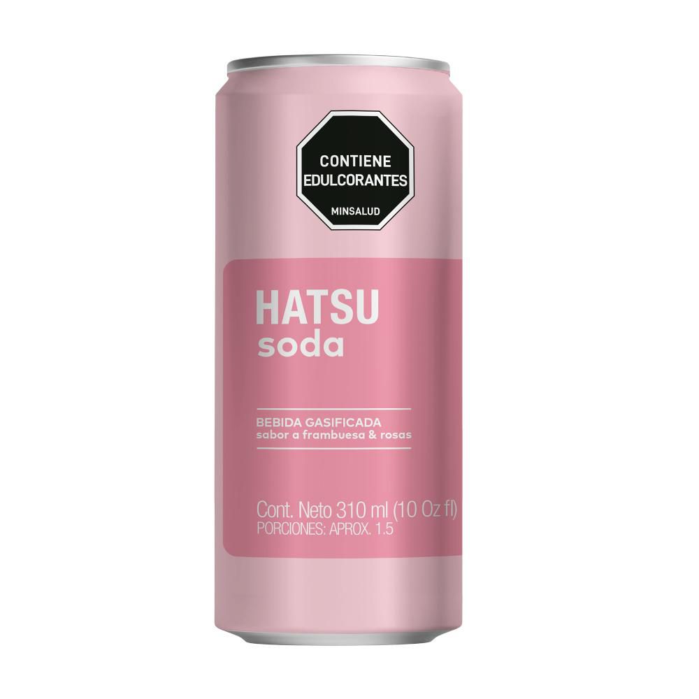 Soda HATSU frambuesa y rosas lata (310 ml)