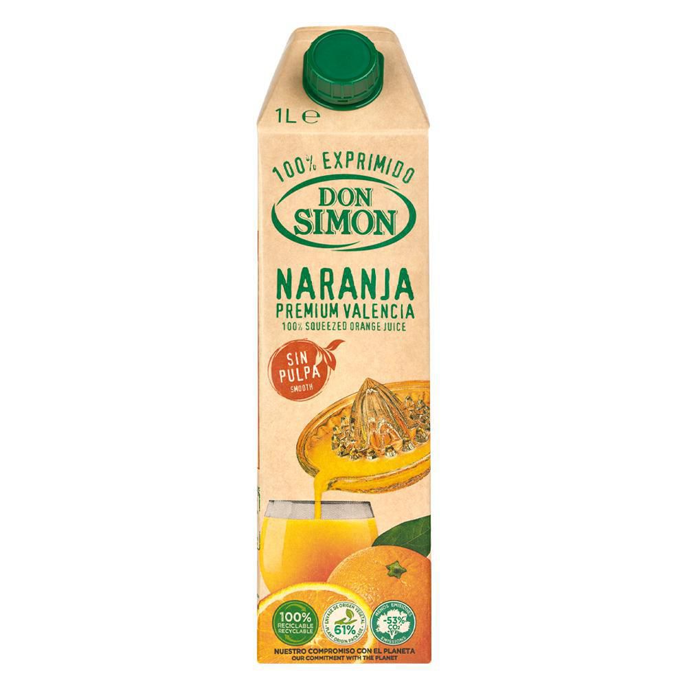 Jugo de naranja DON SIMON sin pulpa 100% exprimido (1000  ml) img #1