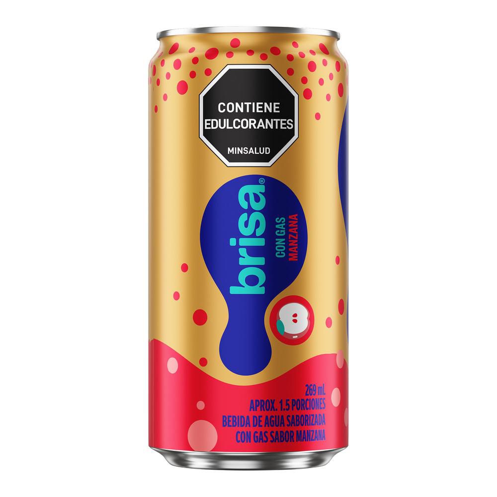 Agua saborizada BRISA con gas sabor manzana lata (269  ml) img #2