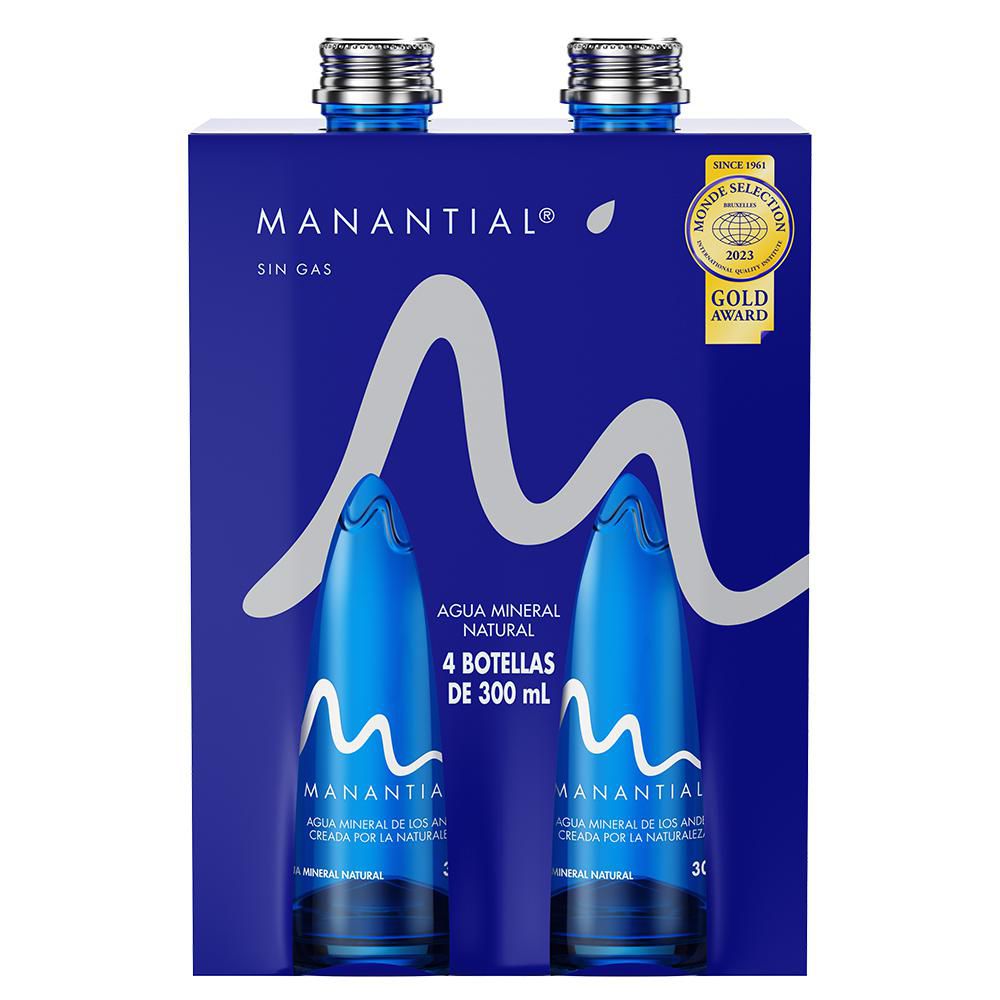 Agua MANANTIAL mineral sin gas x4und (1200 ml)