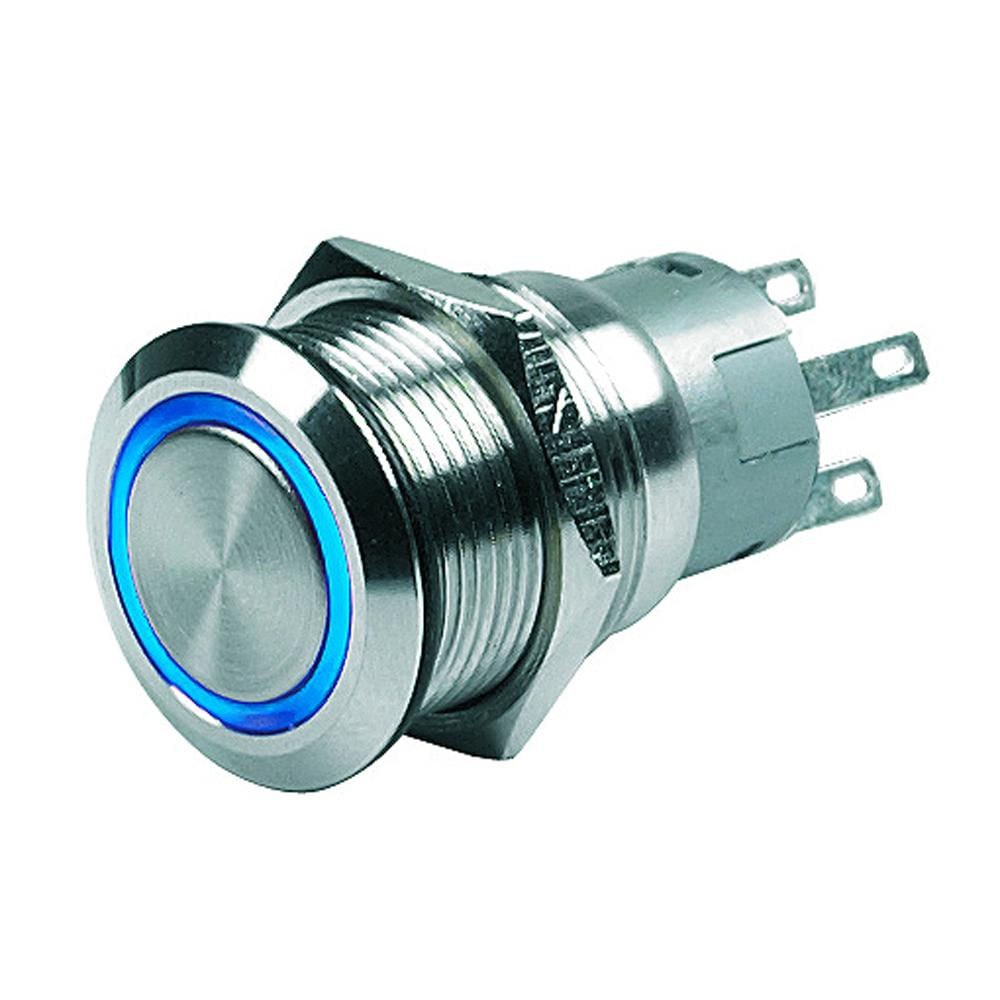 Interruptor De Botón De Presión Marinco 24V Enclavamiento Led Azul img #1