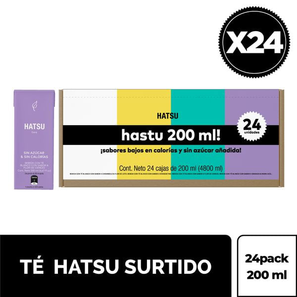 Té HATSU surtido caja x24und 200ml (4800 ml)