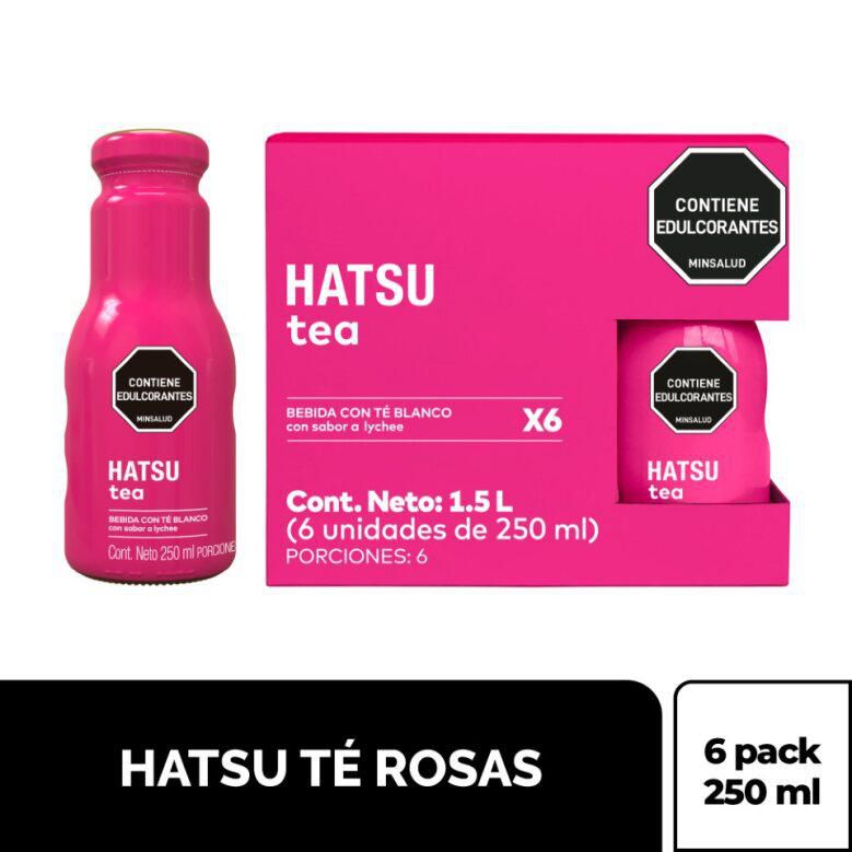 Té HATSU rosa vidrio 250 ml x6und (1500 ml)