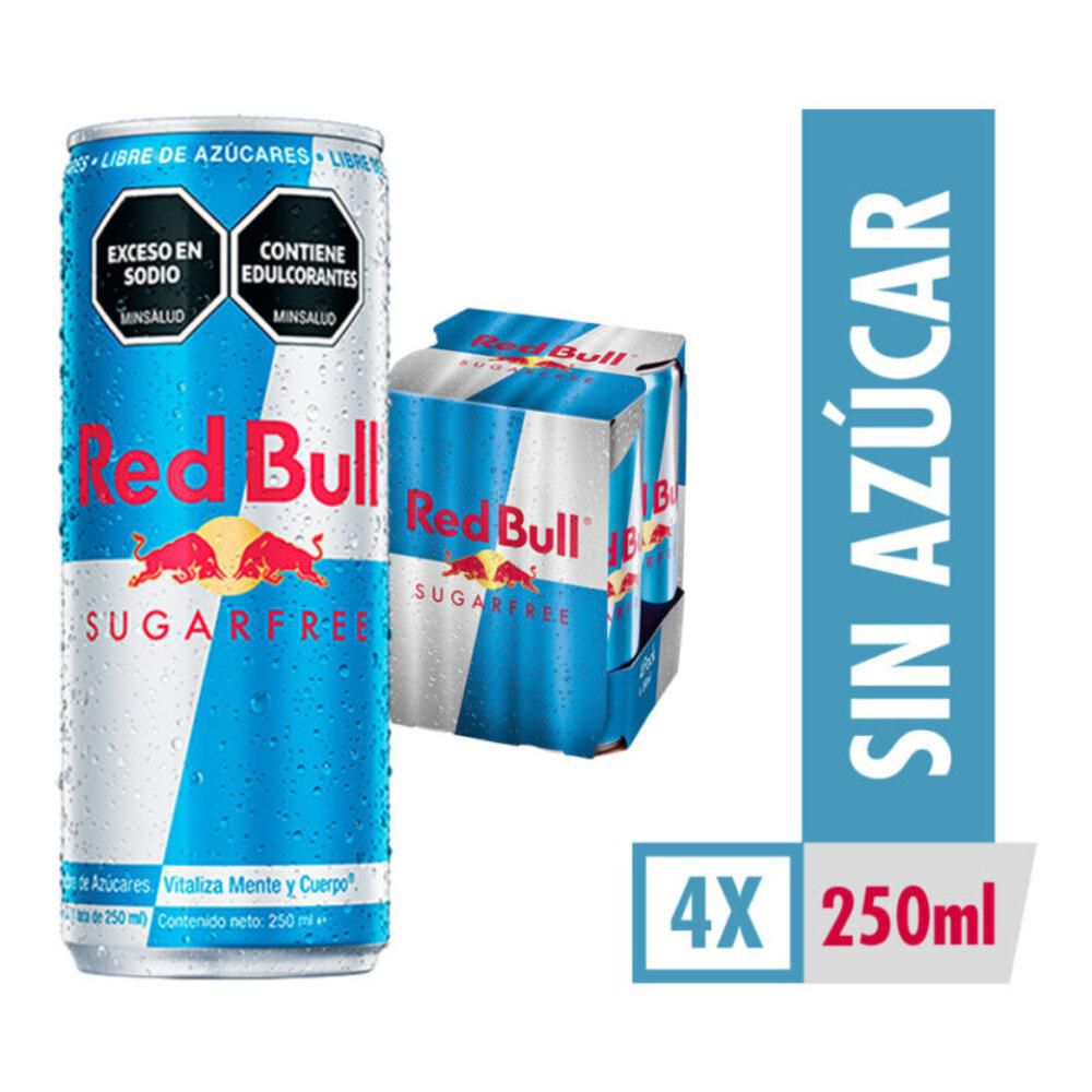 Bebida energizante RED BULL sin azúcar lata x4und 250ml (1000 ml)