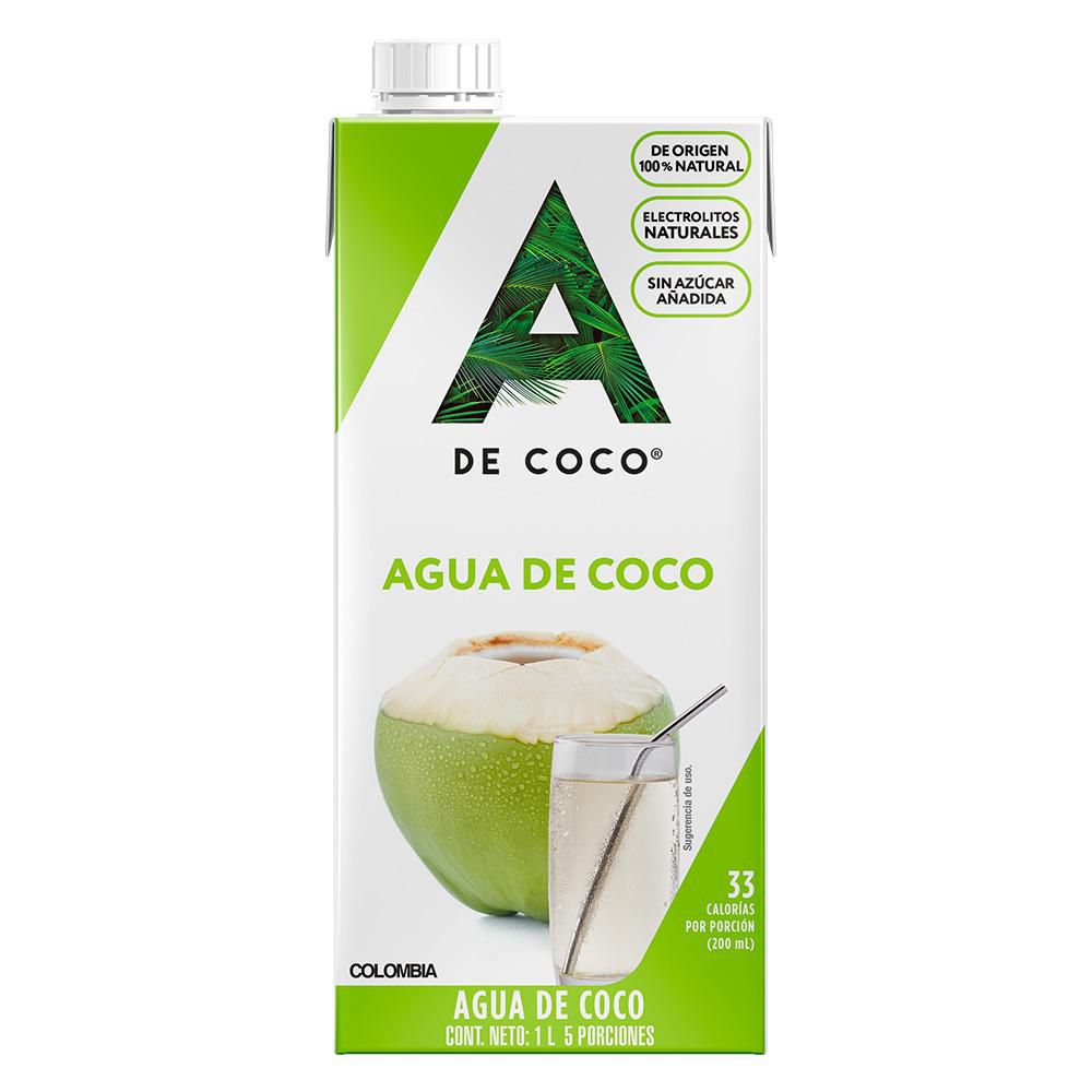 Agua de coco A DE COCO sin azúcar (1000  ml)