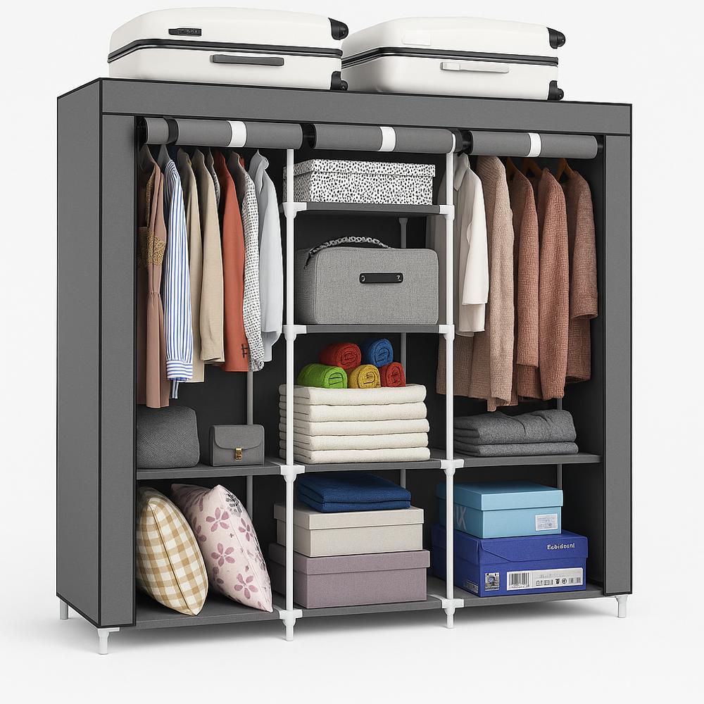 Closet Armario Organizador De Ropa 8 Estantes Gris