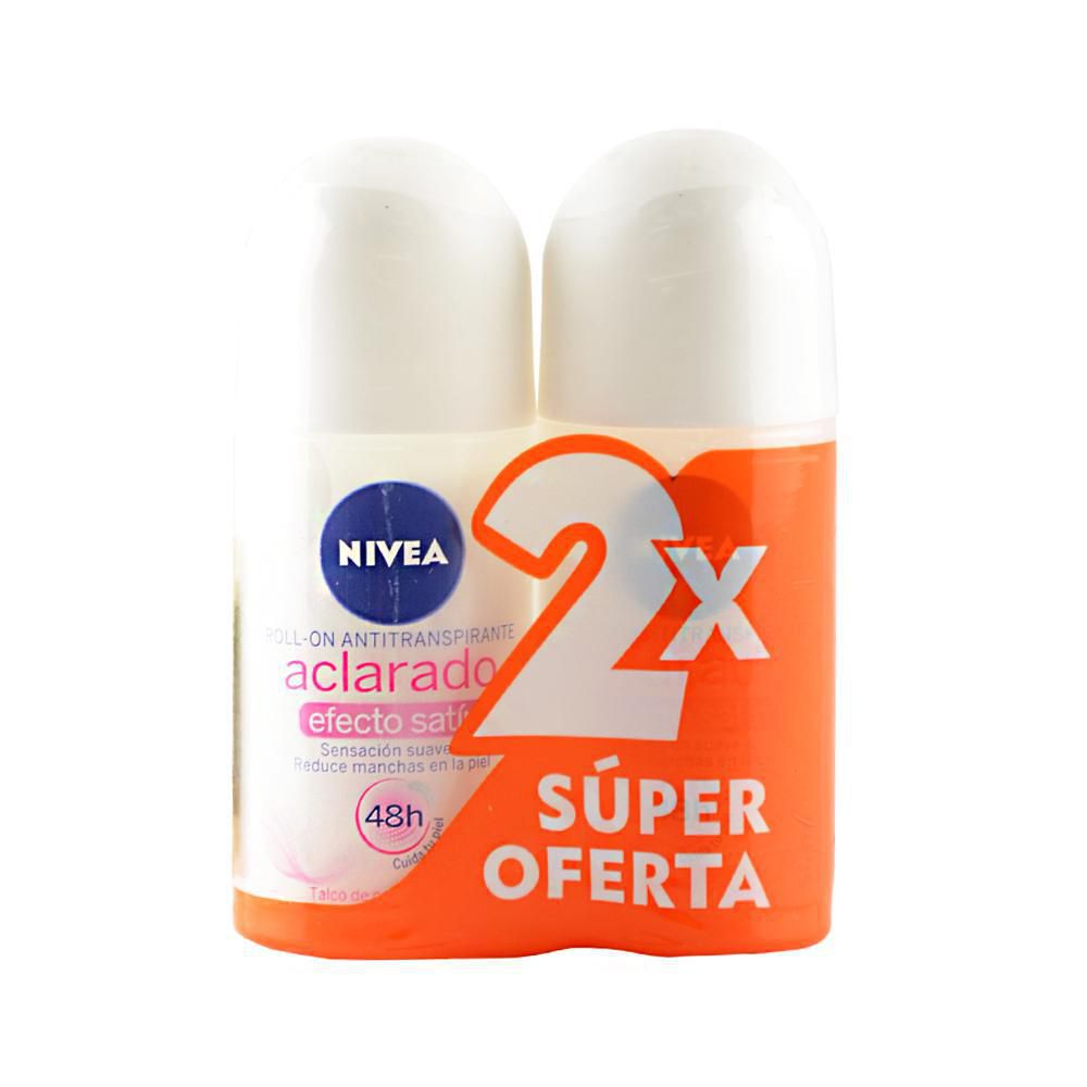 Desodorante NIVEA tono natural mujer roll on x2und (100  ml)