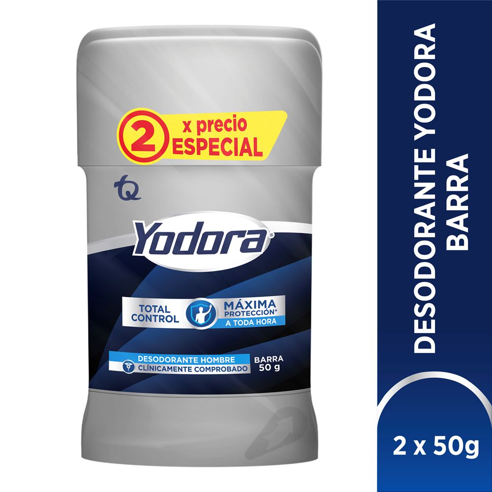 Desodorante YODORA hombre barra total control x2und (100 gr)