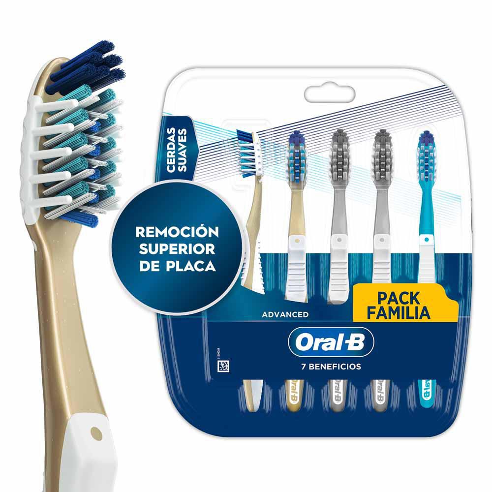 Cepillo de dientes ORALB 7 beneficios para limpieza superior (5 und)