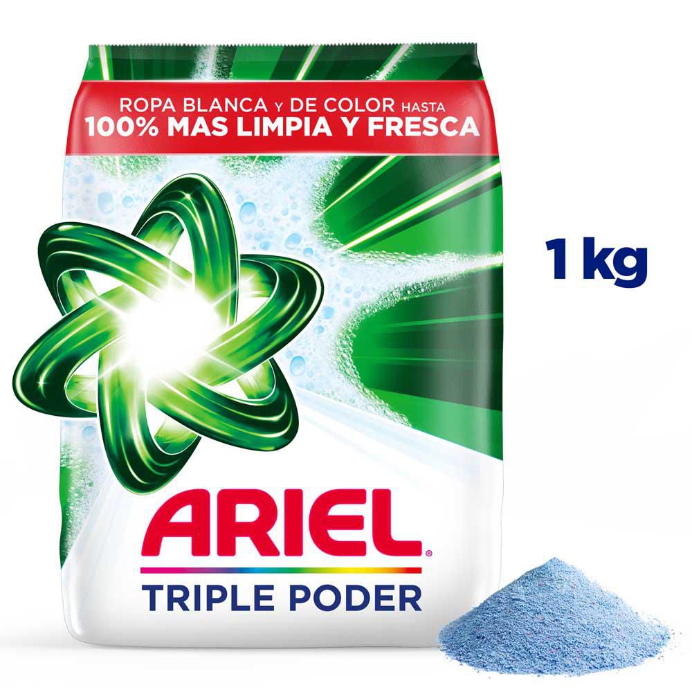 Detergente en polvo ARIEL triple poder (1000 gr)