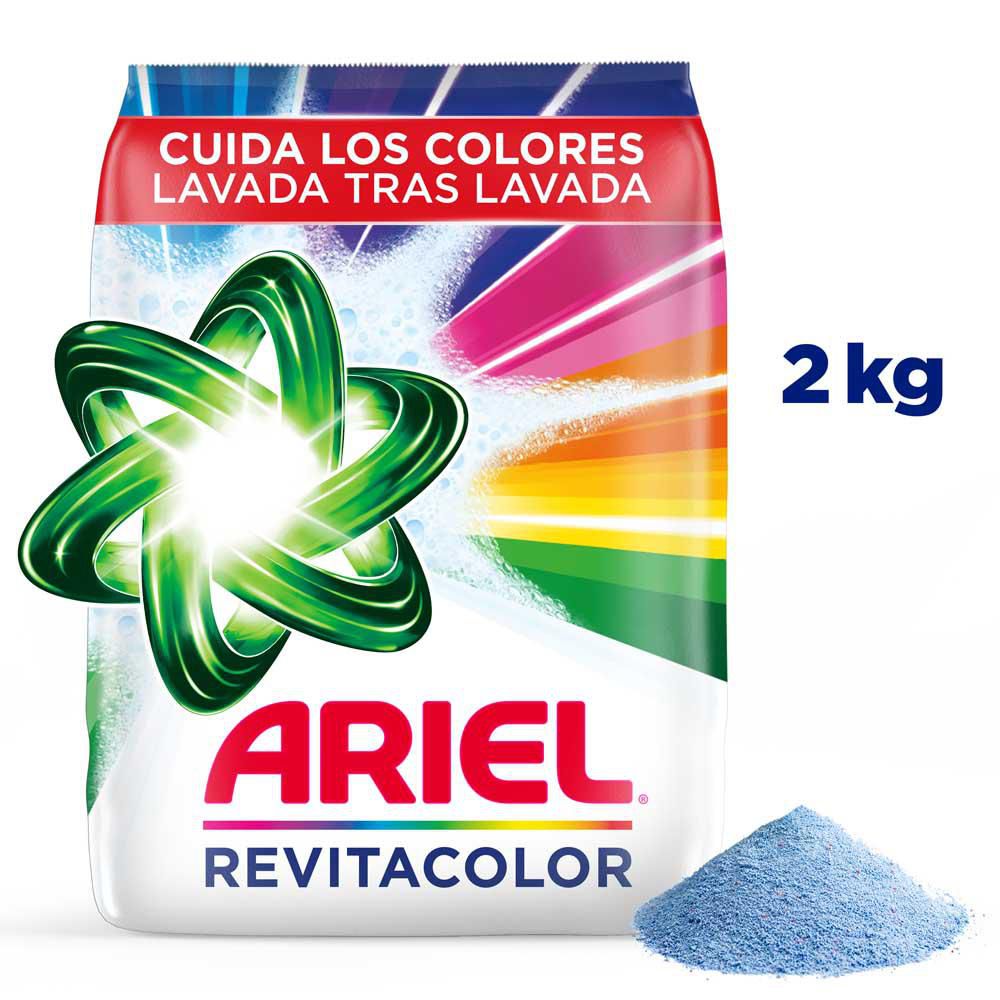 Detergente en polvo ARIEL revitacolor blanca y de color (2000 gr)
