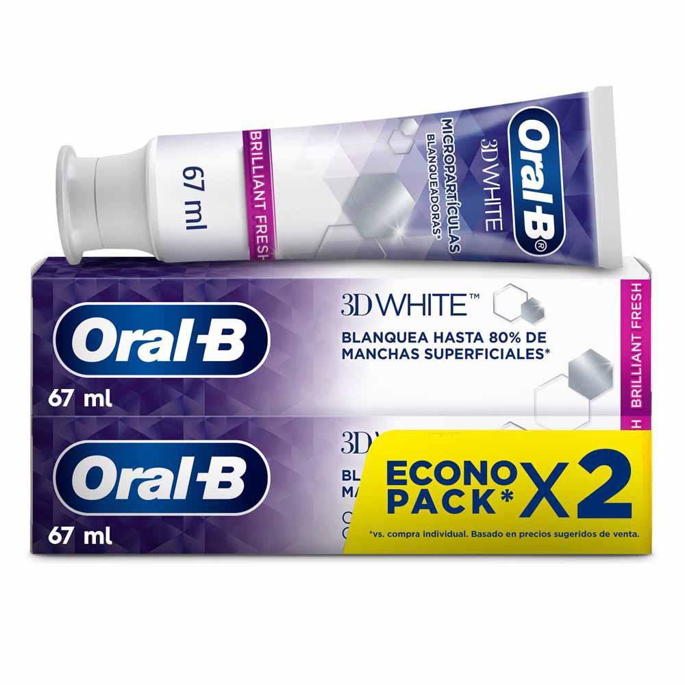 Crema dental ORALB 3d white brilliant fresh x2und (134 ml)