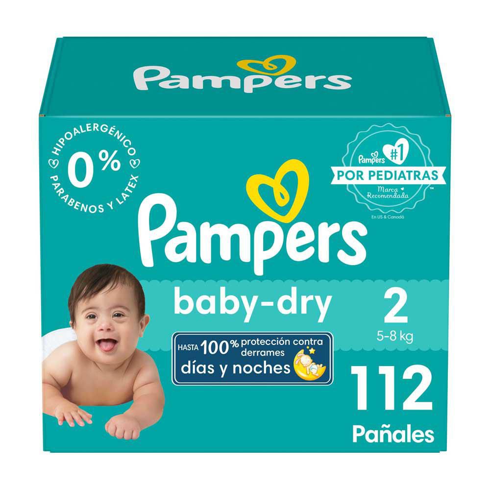 Pañales PAMPERS MARCA EXCLUSIVA babydry talla 2 (112 und)