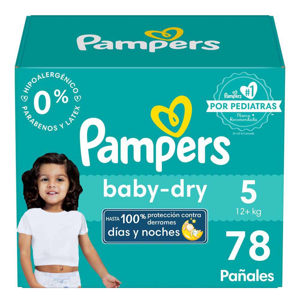 Pañales PAMPERS MARCA EXCLUSIVA babydry talla 5 (78 und)