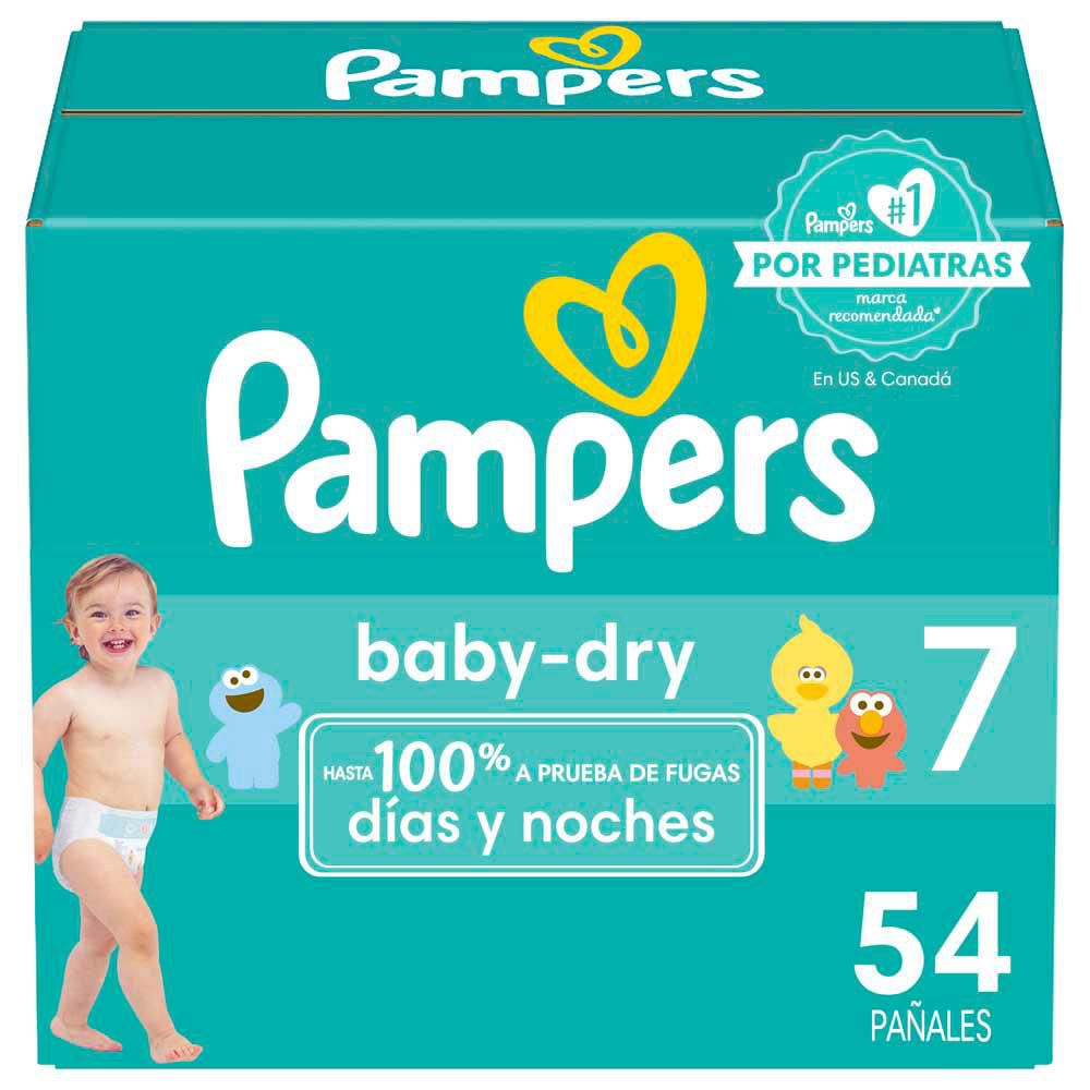 Pañales PAMPERS MARCA EXCLUSIVA babydry talla 7 (54 und)