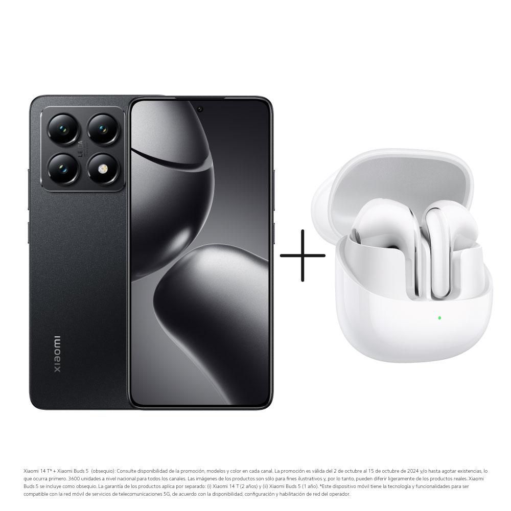 Celular XIAOMI 14T 5G 512 GB 12 GB RAM Negro + Buds 5