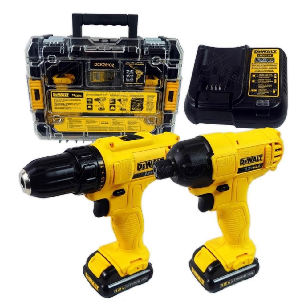 Taladro 12V 38 Llave imp DEWALT DCK201C2
