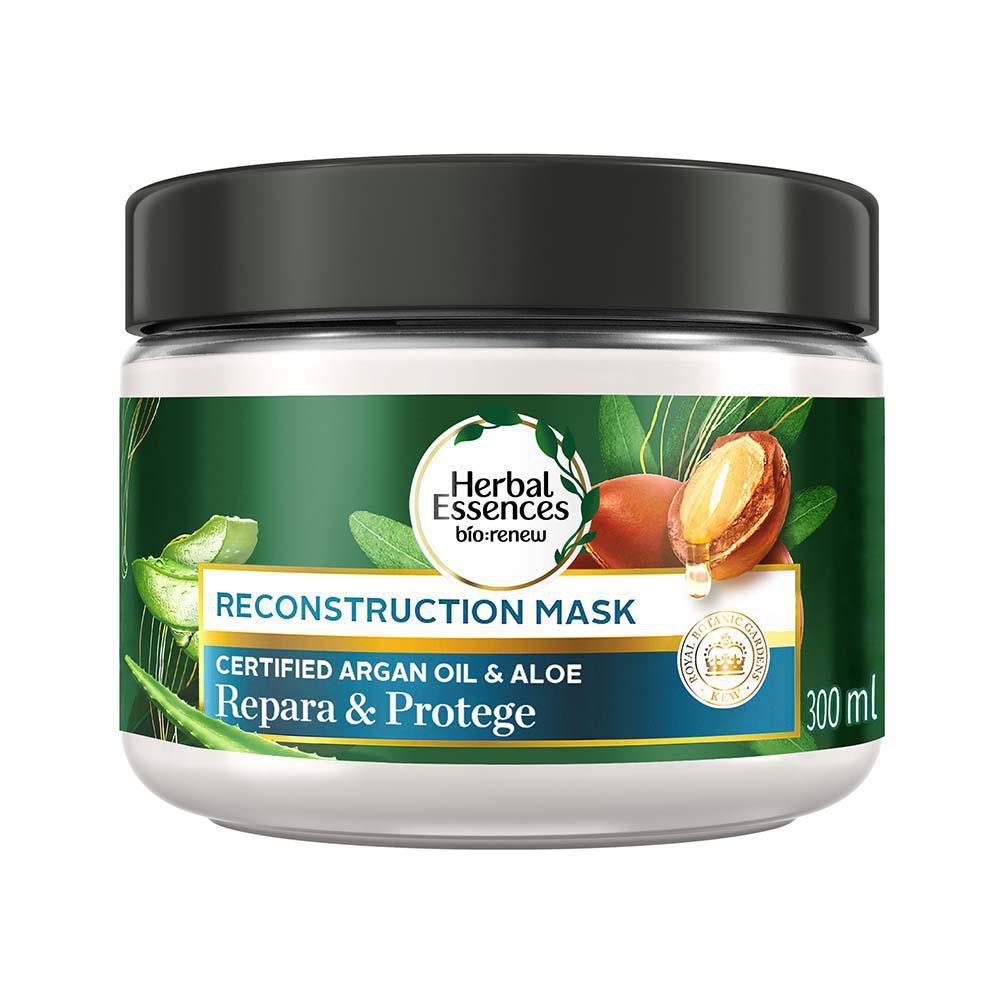 Mascarilla capilar HERBAL ESSENCES BIO RENEW aceite de argán de marruecos y aloe (300 ml)