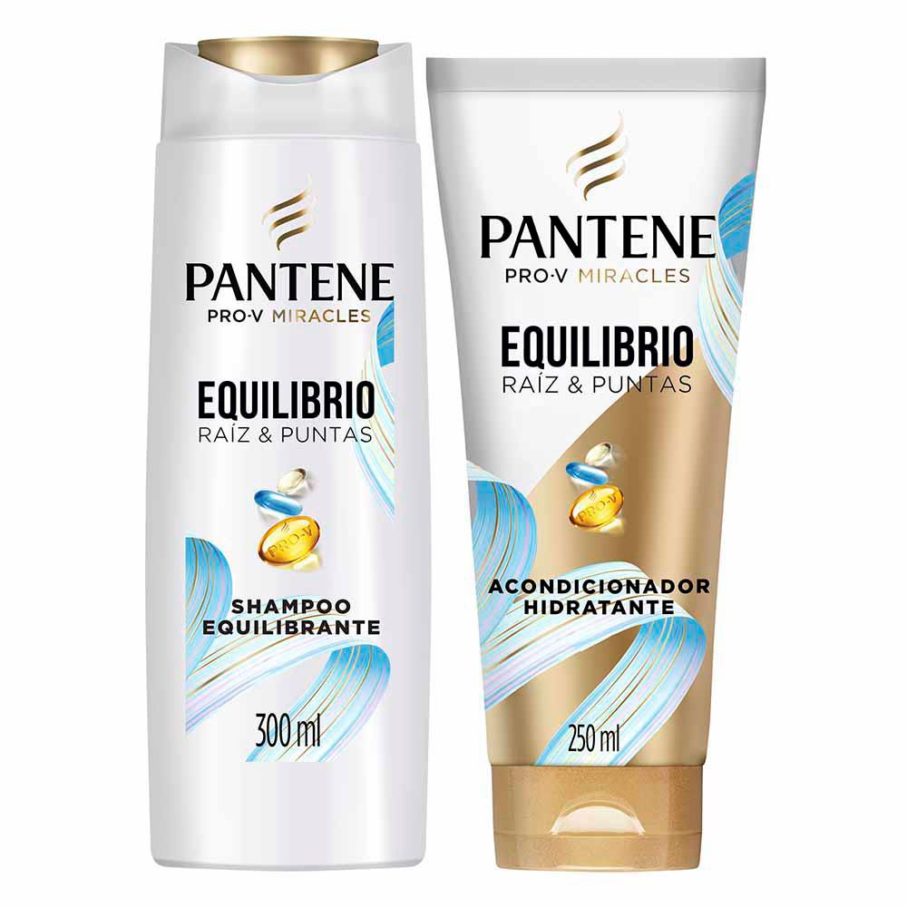 Shampoo + acondicionador PANTENE equilibrio raíz y puntas (550 ml)
