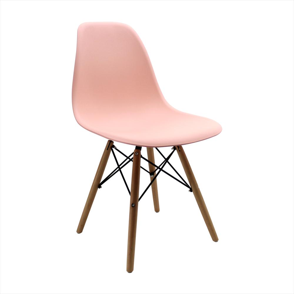 Silla Eames Grande Ia Patas En Madera Para Comedor Salmón