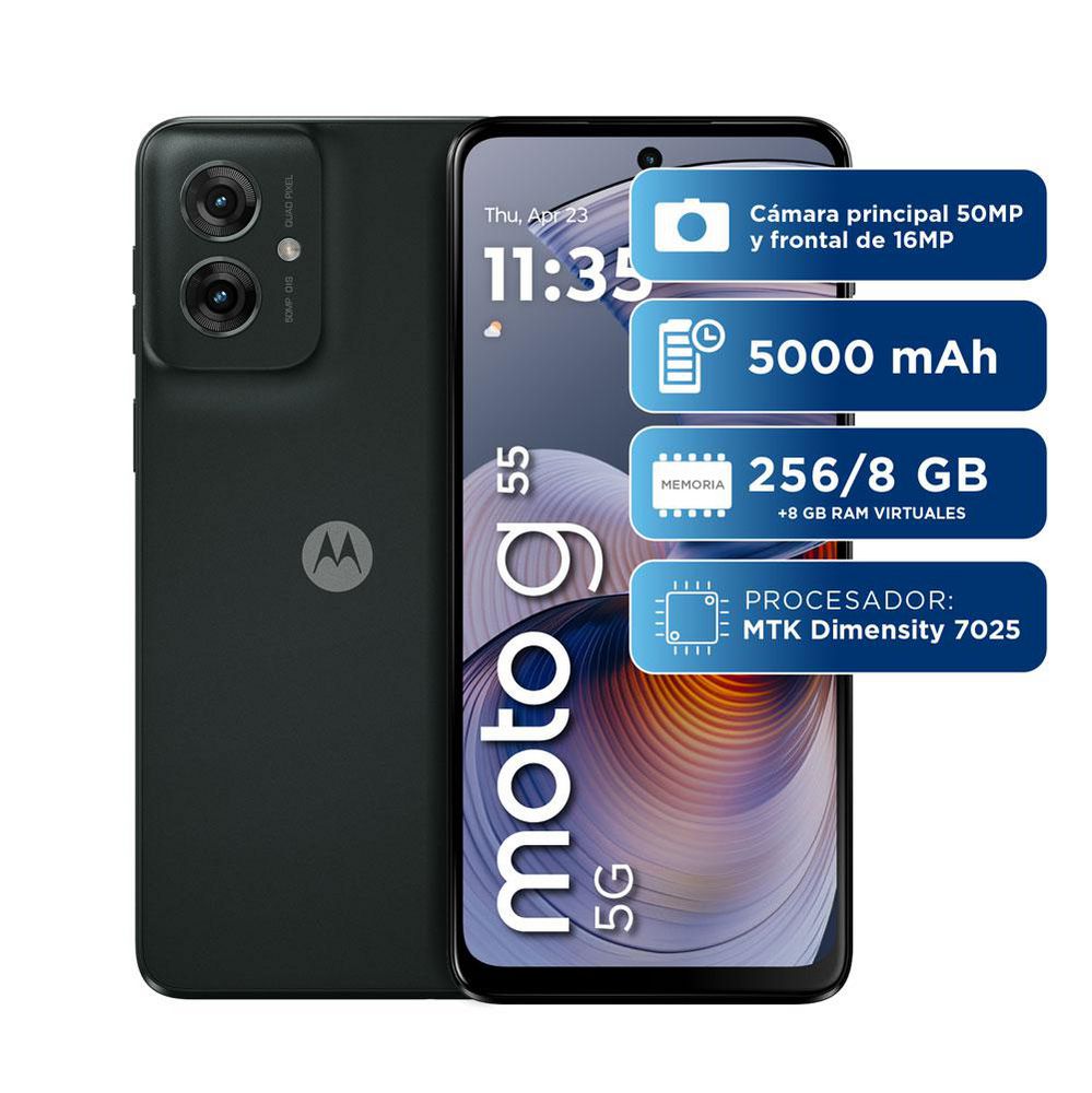 Celular MOTOROLA G55 5G 256 GB 8 GB RAM Negro