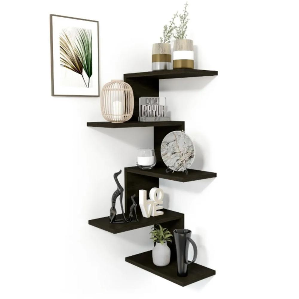 Repisa Esquinera Decoracion Organizador Libros Wengue