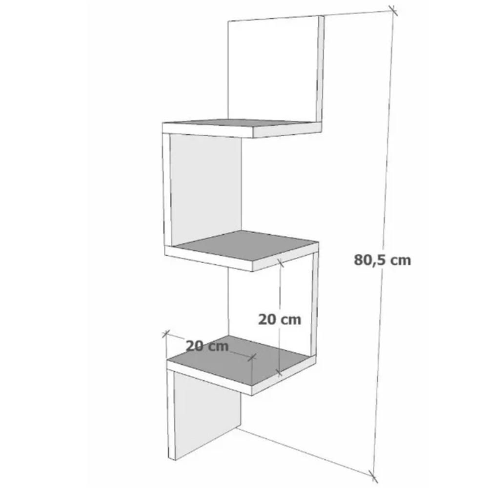 Repisa Esquinera Flotante Organizador Libros Arena img #2