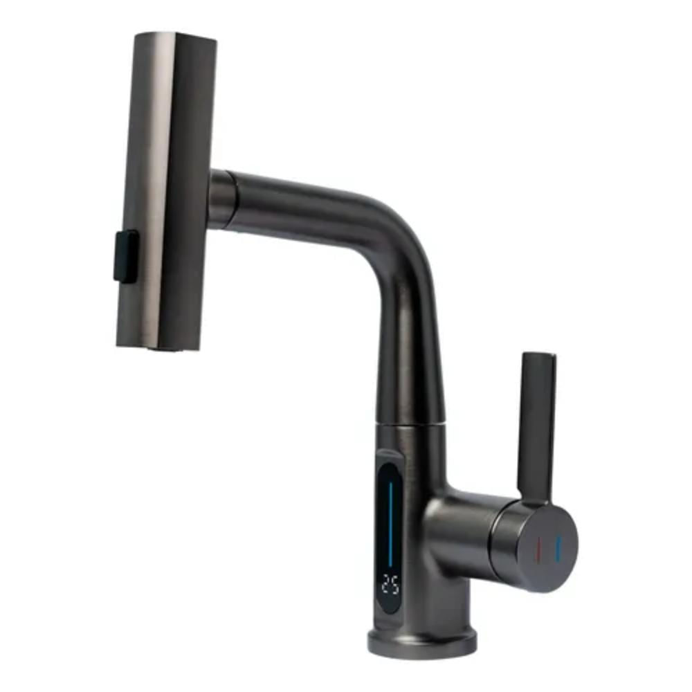 Griferia Monocontrol Para Lavaplatos Control Digital Color Negro Mate Accesorios Hogar Ferretería