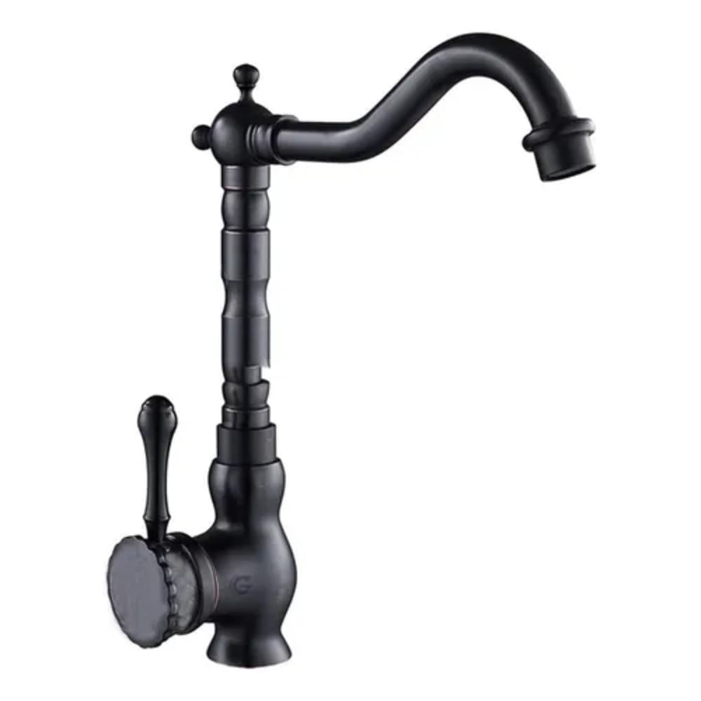 Grifería Monocontrol Lavamanos Vintage Negro Cobre Minimalista Ferreteria Baño Herraje