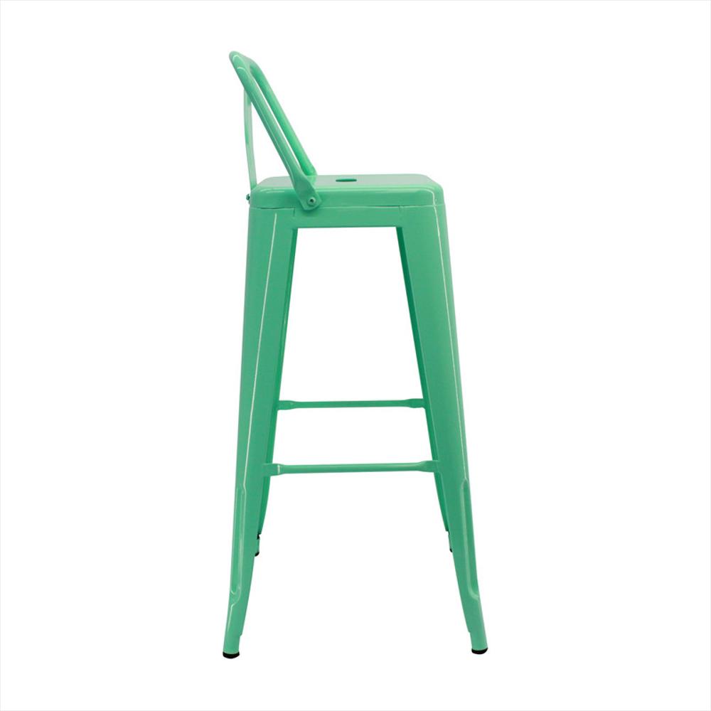 Kit X 2 Butaco Alto Tolix Con Espaldar Tipo Bar Verde Menta img #3