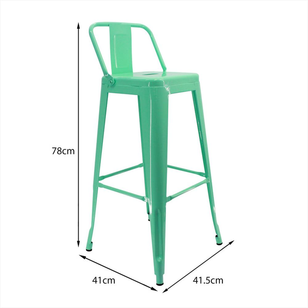 Kit X 2 Butaco Alto Tolix Con Espaldar Tipo Bar Verde Menta img #5