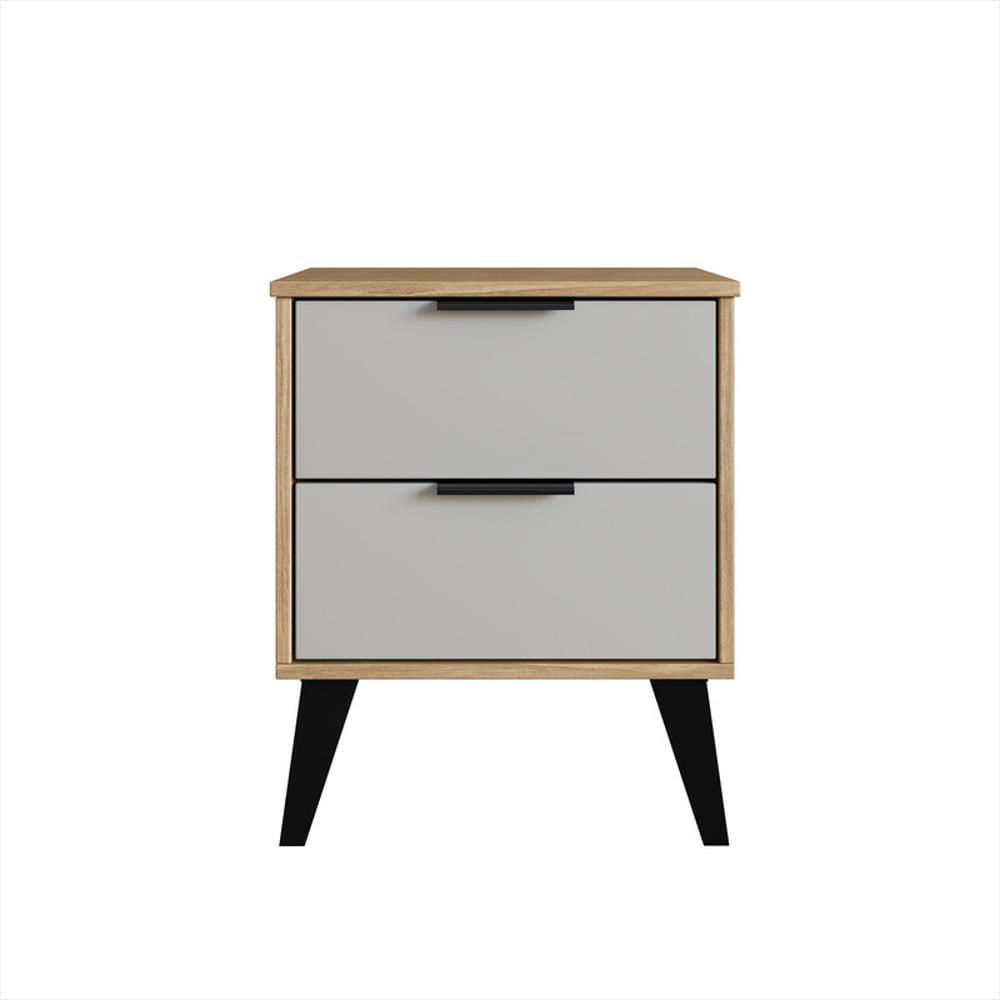 Mesa De Noche 2 Cajones 859 Nogal Blanco 57X45x38,6