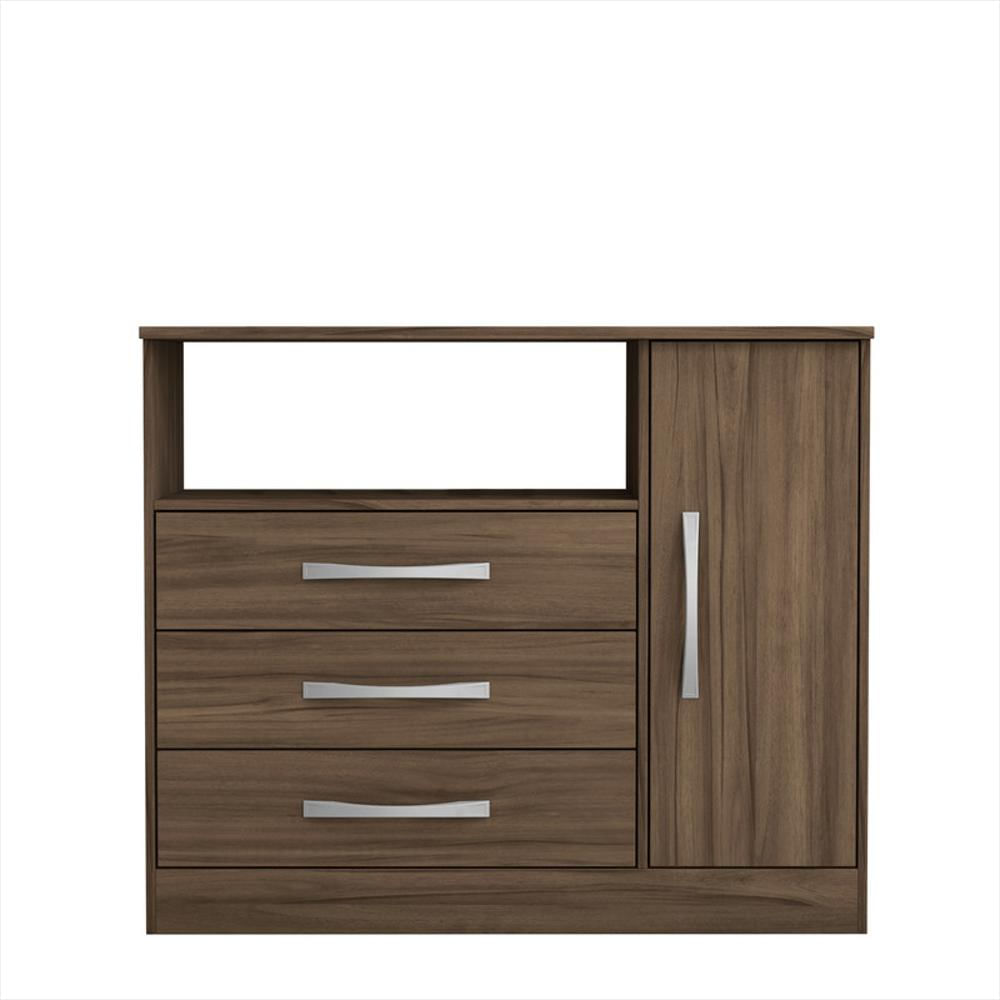Comoda 3 Cajones Armario Nt5075 Roble 75X90x36