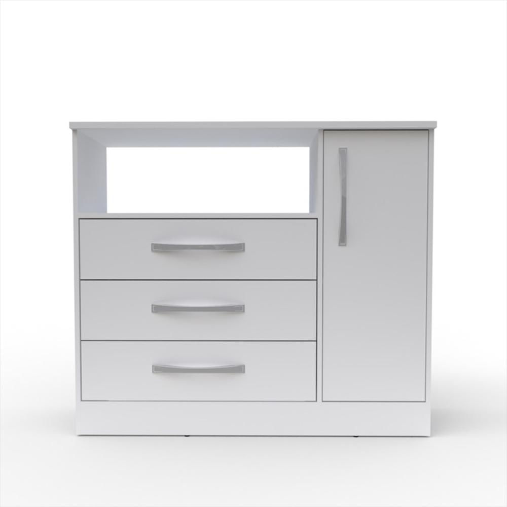 Comoda 3 Cajones Armario Nt5075 Blanco 75X90x36