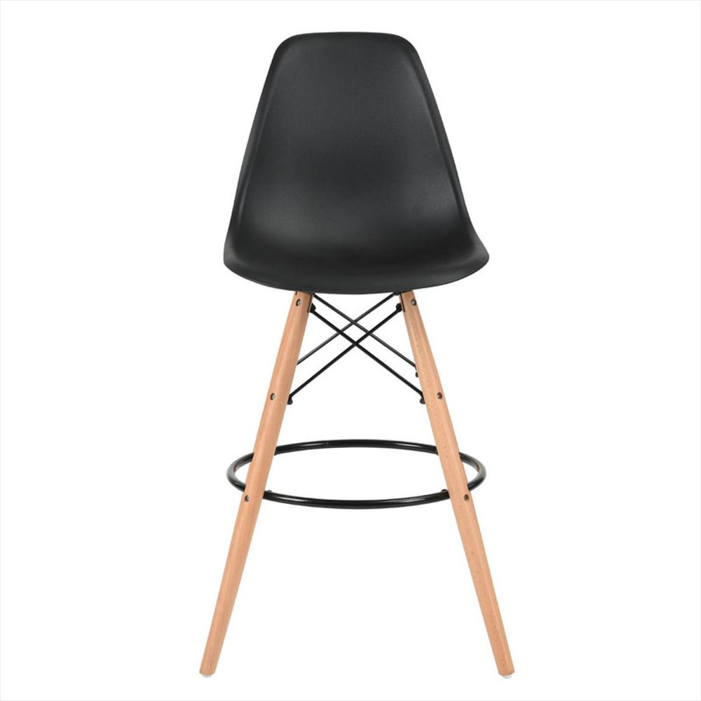 Silla De Bar Eames Patas En Madera Para Barra Negro