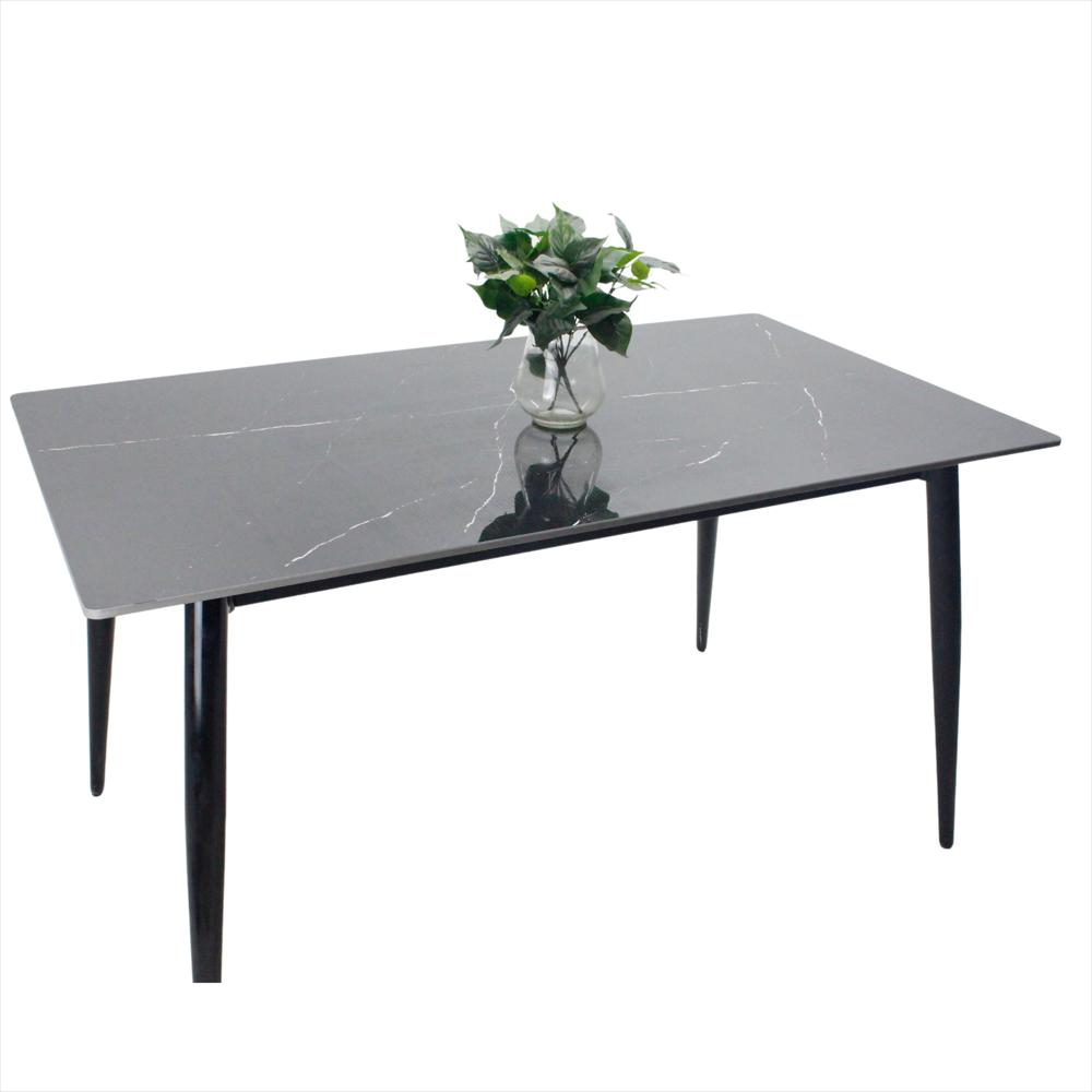 Comedor Genova En Marmol Negro 4 Puestos Silla Blanca img #2
