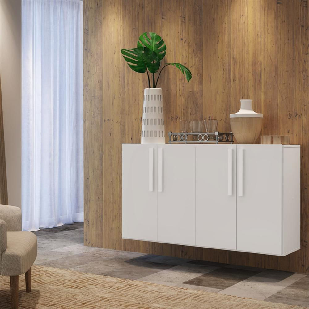 Aparador Buffet 4 Puertas Suspendido Viena Color Blanco img #2