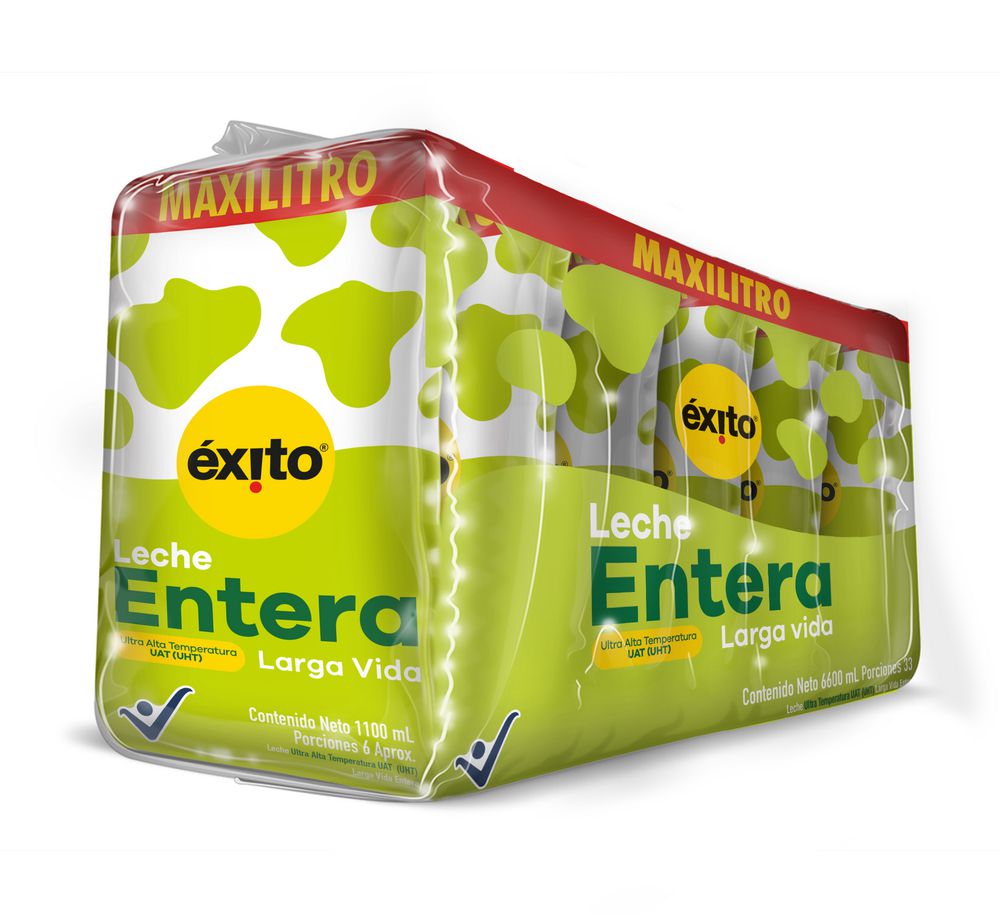 Leche EXITO MARCA PROPIA entera maxilitro x6und (6600 ml)