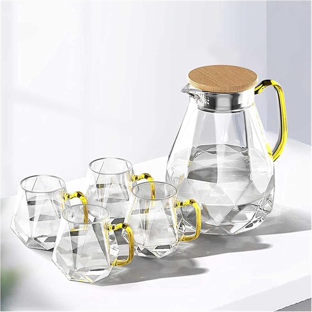 Jarra Vidrio Filtro Multiusos Incluye 4 Vasos Hogar Cocina