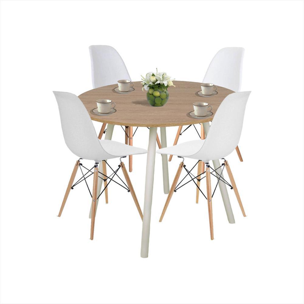 Combo Comedor Redondo Like Vienes + Set X 4 Sillas Cbcomre 02 03