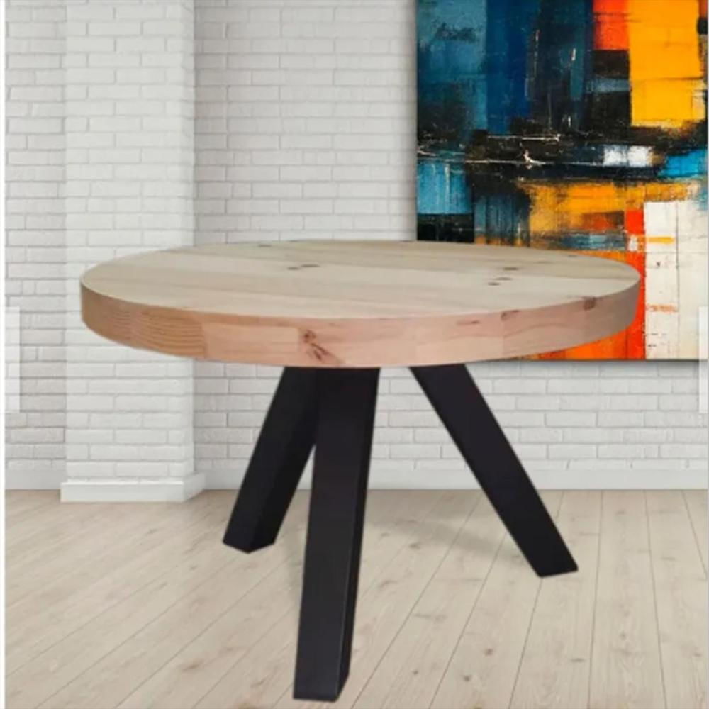 Mesa Comedor Buguer Diametro 100Cm Rustico Industrial