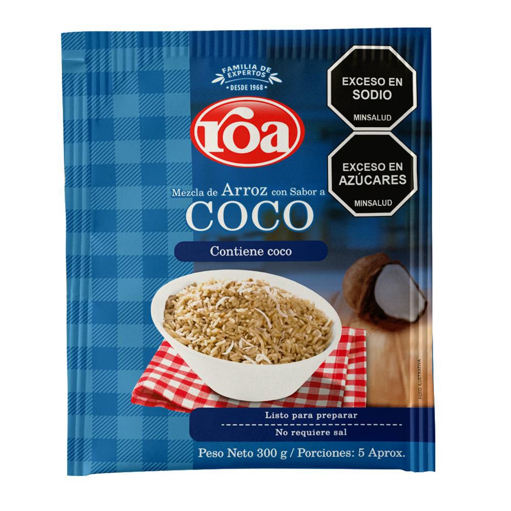 Arroz ROA con coco listo para preparar (300 gr)