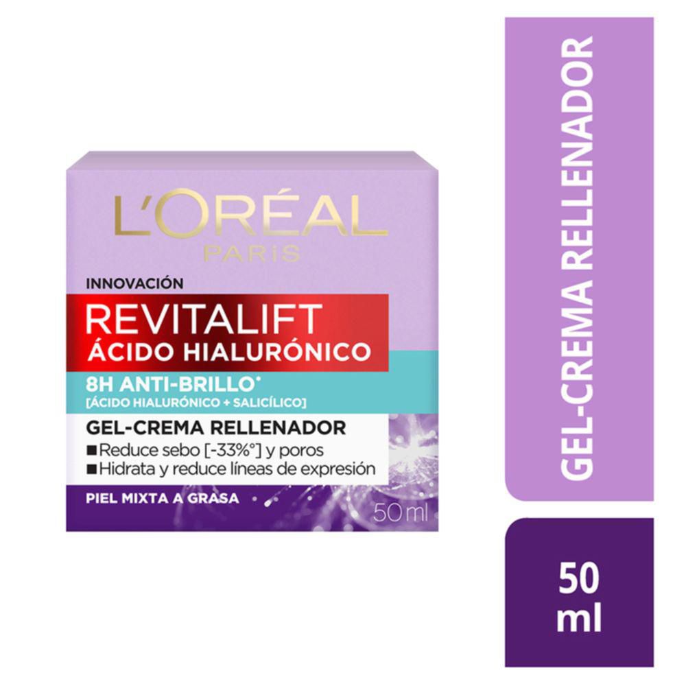 Crema Gel LOREAL PARIS Anti brillo de ácido hialurónico (50 ml)