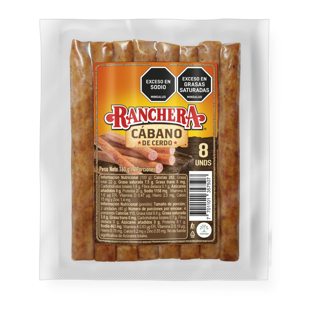 Cabano RANCHERA de cerdo x8und (160 gr)