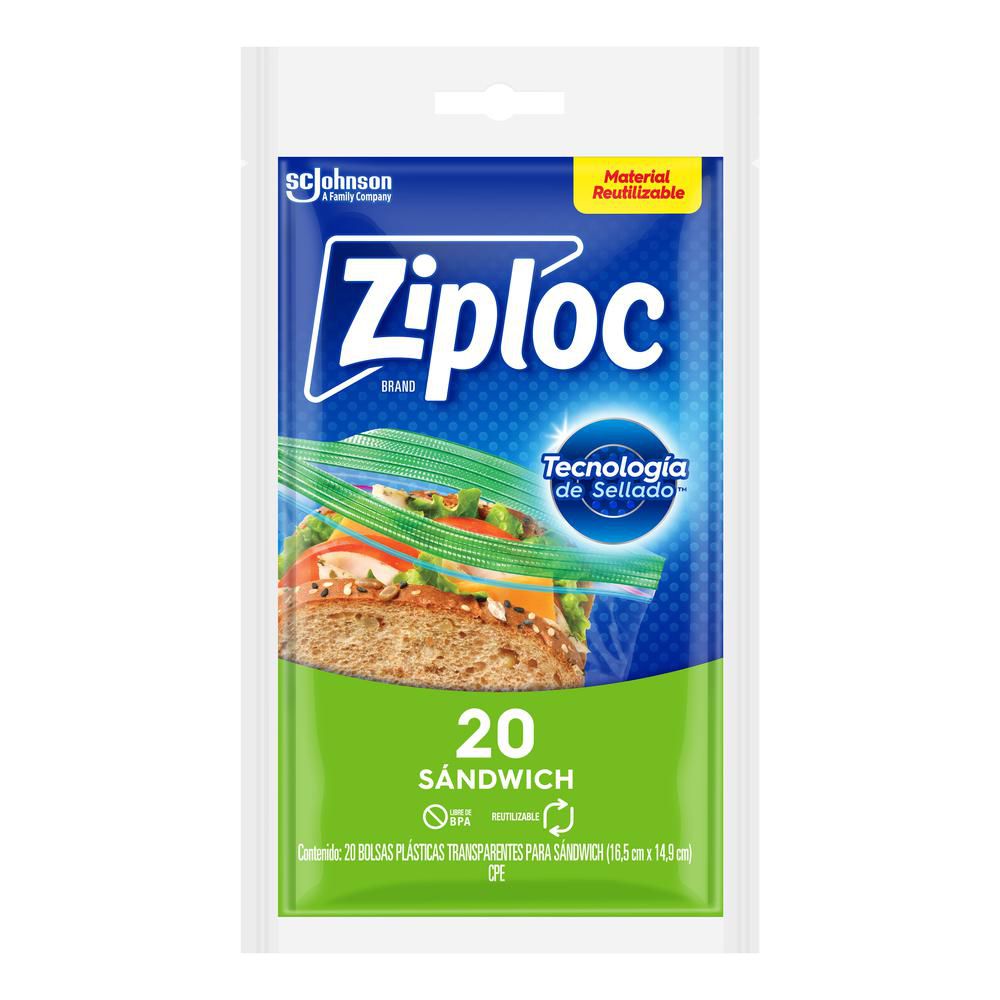 Bolsa Reutilizable Para Sándwich 20 Piezas ZIPLOC 1273229